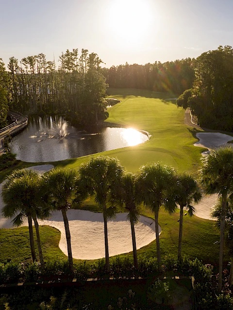 Cypress hole 9 at sunset